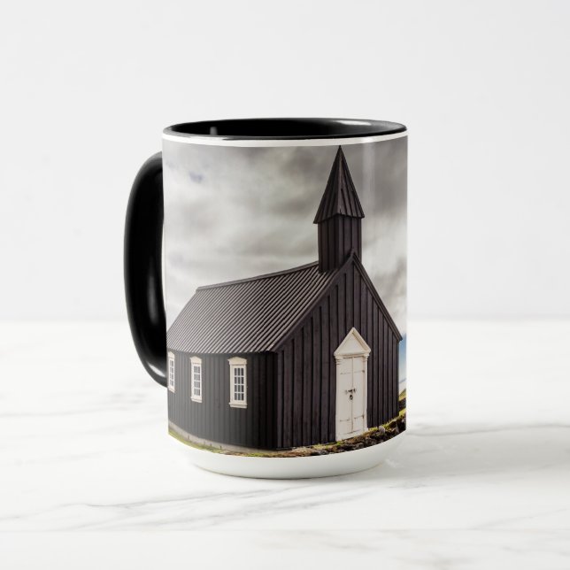 Mug L'Église Noire De Budir, Islande (Devant gauche)
