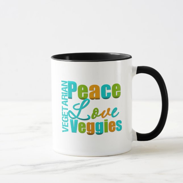 Mug Légume végétarien d'amour de paix (Droite)