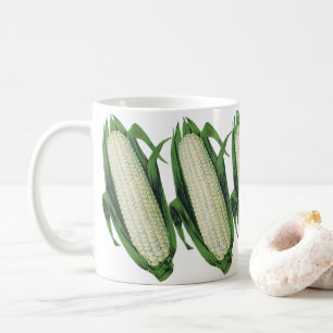 Mug Légumes alimentaires vintage Maïs blanc sur épi