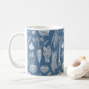 Mug légumes du marché des agriculteurs denim cobalt