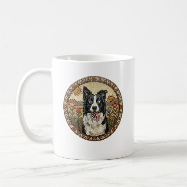 Mug L'Einstein des landes : Border Collie Folk Art  (Gauche)