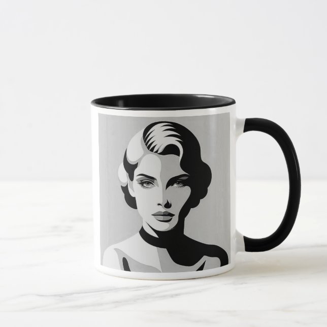 Mug L'élégance contrastée d’un visage mystérieux. (Droite)