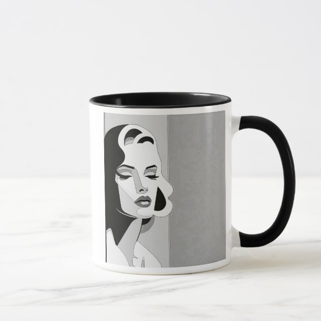 Mug l'élégance d'une femme au regard perçant. (Droite)