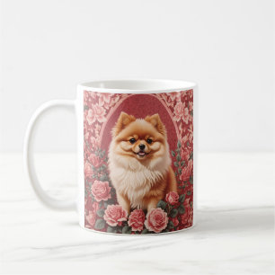 Mug L'Élégant Chien Poméranien William Morris Inspiré