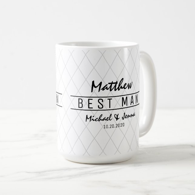 Mug L'Élégant Mariage du meilleur homme personnalisé H (Devant droit)