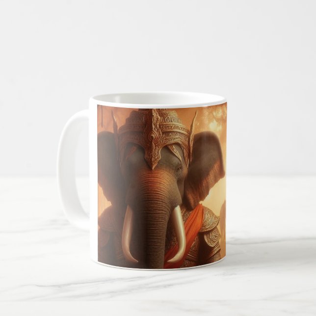 Mug "L'éléphant guerrier en forêt" (Devant gauche)