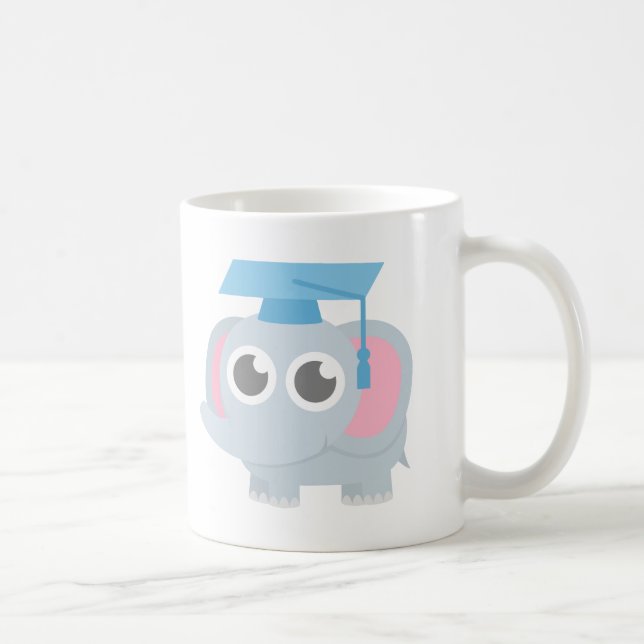 Mug L'éléphant mignon badine l'obtention du diplôme de (Droite)