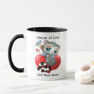 Mug Lémurien câlin tenant des flèches d'amour - gorgée