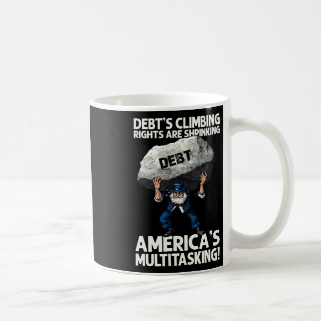 Mug L'endettement grimpe et le discours multitâche de  (Droite)