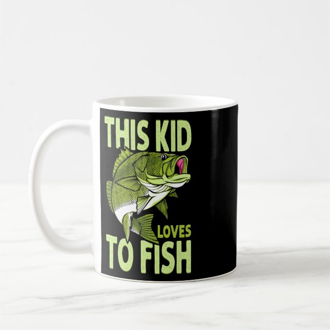 Mug L'enfant aime pêcher le gamin de pêche  (Gauche)