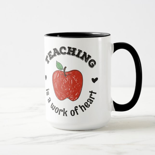 Mug L'enseignement est une oeuvre de l'art enseignant  (Droite)