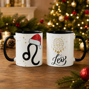 Mug Léo du zodiaque chapeau de Noël