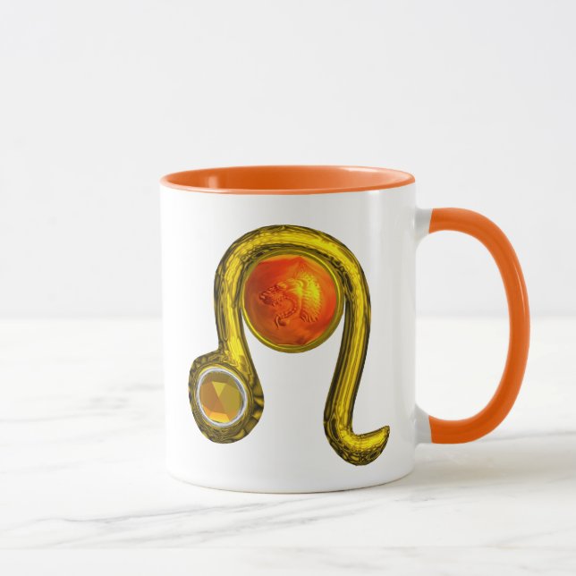 MUG LEO GOLD ZODIAC ANNIVERSAIRE JAUNE JAUNE JAUNE TOP (Droite)