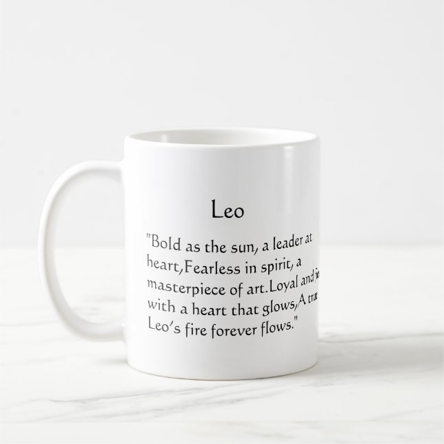 Mug Leo idée cadeau d'anniversaire zodiac chemise (Gauche)