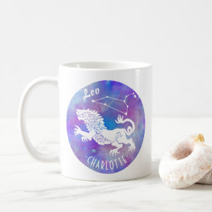 Mug Leo Lion Constellation Étoiles Nom Anniversaire Ca