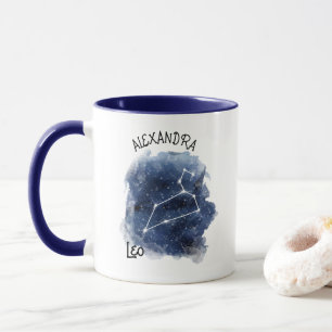 Mug Leo Starry Night Constellation Nom personnalisé