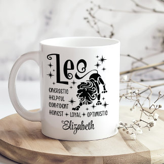 Mug Leo Zodiac Horoscope Nom personnalisé
