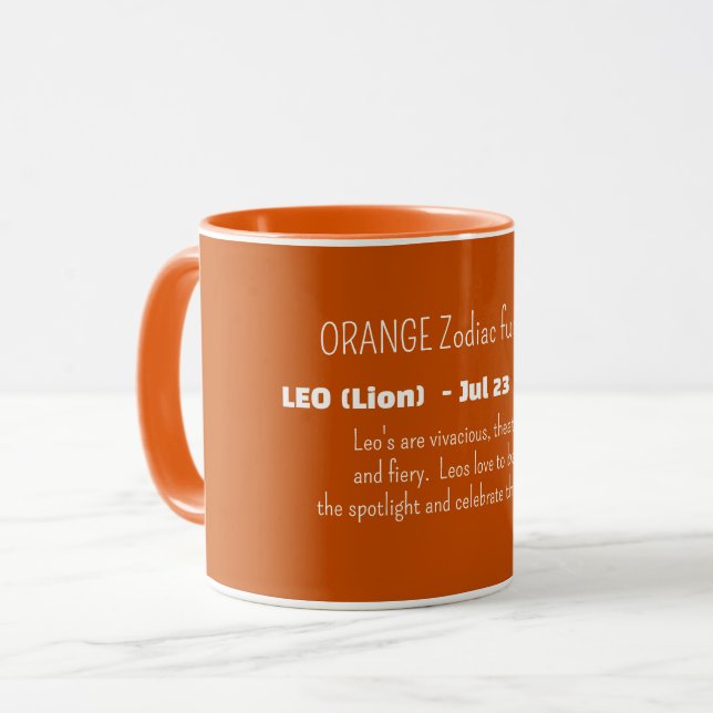 Mug LEO Zodiac Sign Personality Traits (Devant gauche)