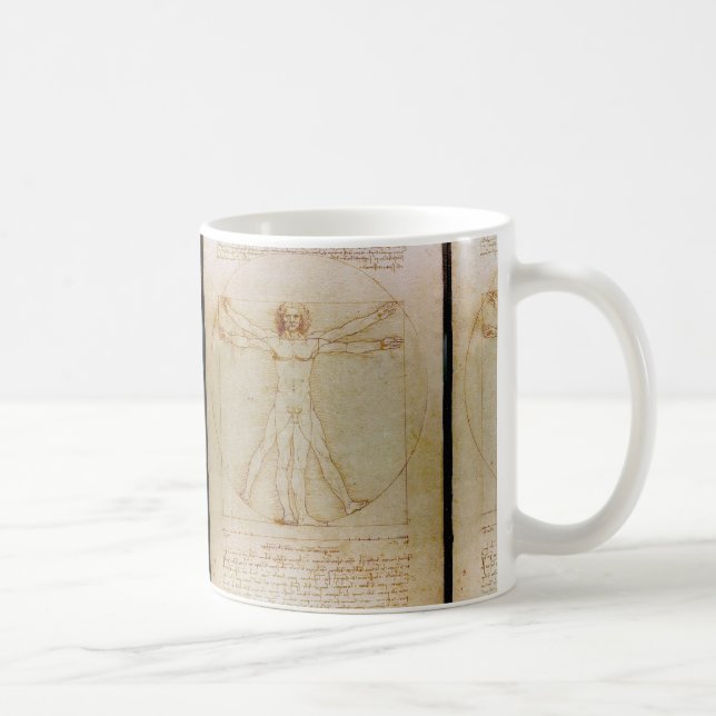 Mug Leonardo Da Vinci, Homme Vitruvien, Renaissance (Droite)