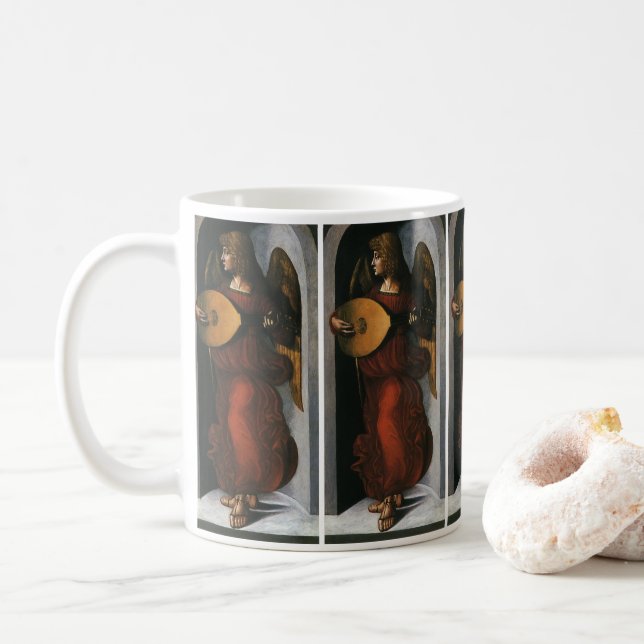 Mug Leonardo da Vinci"s Un ange en rouge avec une liqu (Avec donut)