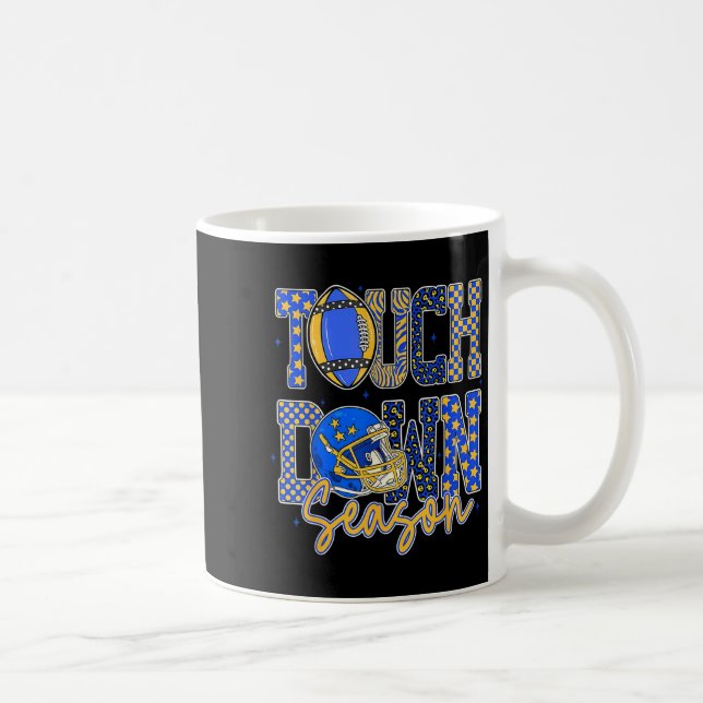 Mug Leopard Blue Gold Checkered Football Touchdown Sea (Droite)