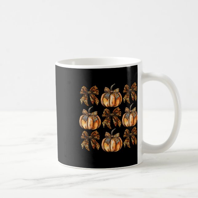 Mug Leopard Coquette Bow Citrouille Thanksgiving Autom (Droite)