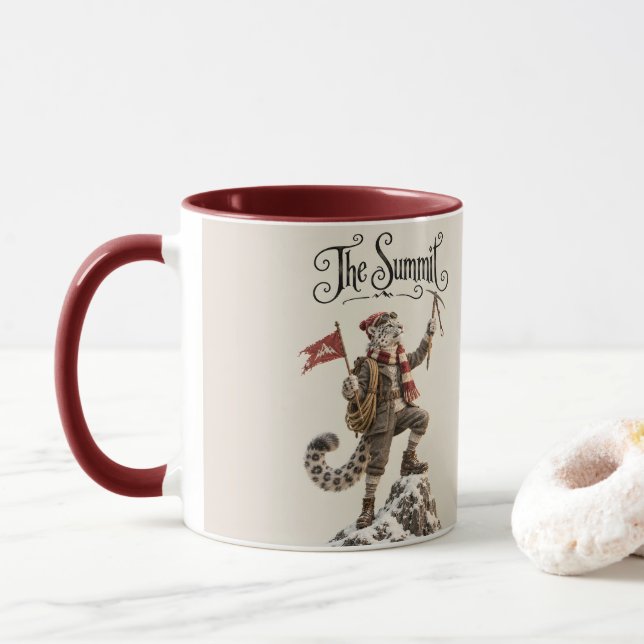 Mug Léopard des neiges alpiniste (Avec donut)