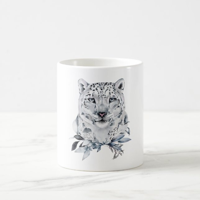 Mug Léopard des neiges, Aquarelle d'hiver (Centre)