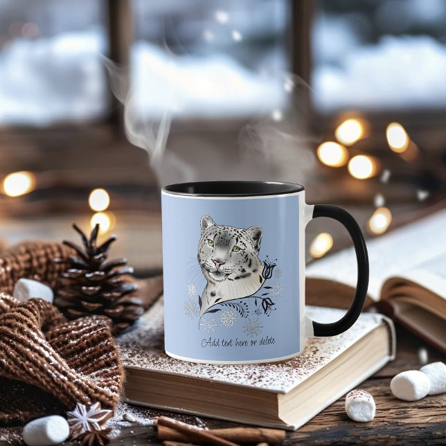 Mug Léopard des neiges Élégance hivernale Flocons de n (Créateur téléchargé)