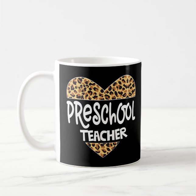 Mug Leopard Enseignant préscolaire Retour école garder (Gauche)