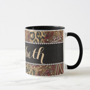 Mug Léopard et copie de motif de Paisley à