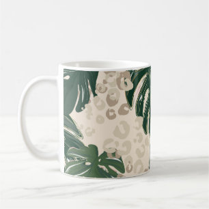 Mug Leopard Monstera : Jungle Imprimer Vintage.
