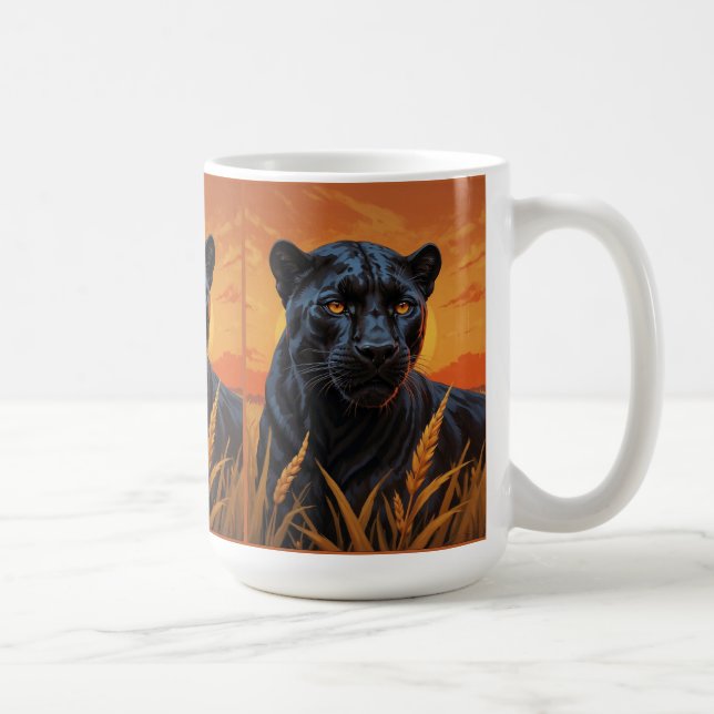 Mug Léopard noir et savane africaine (Droite)