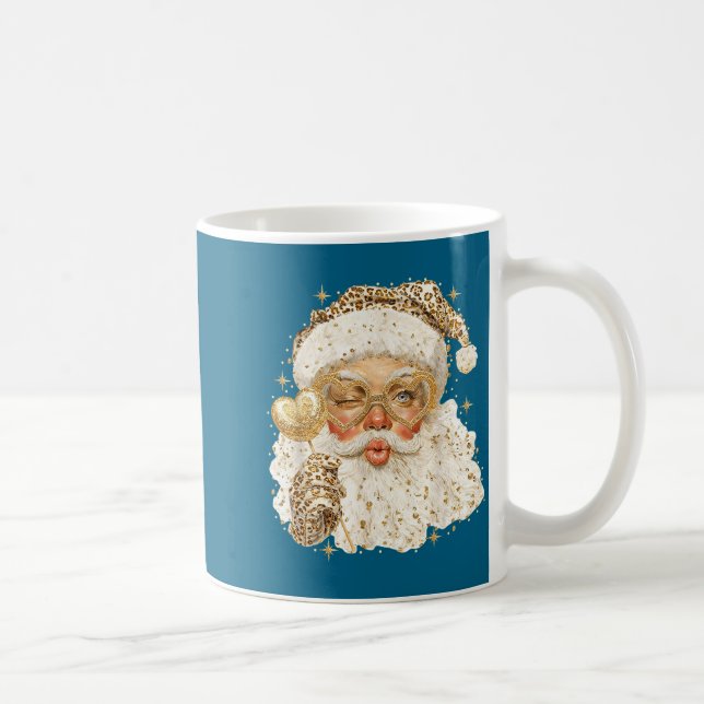 Mug Leopard Santa Christmas Funny Gift For Women, Girl (Droite)