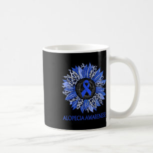 Mug Léopard Sunflower Alopecia Awareness Blue Ribbon
