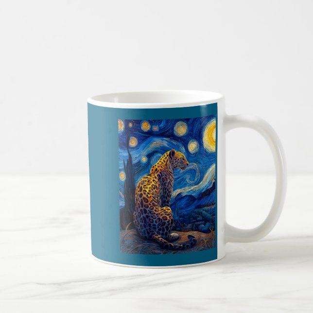 Mug Leopard - Van Gogh Style Starry Night Funny Graphi (Droite)