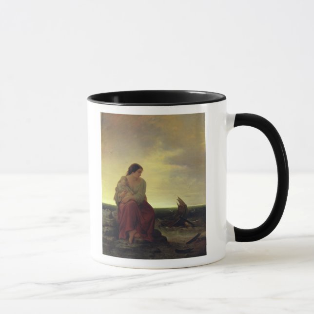Mug L'épouse du pêcheur pleurant sur la plage (Droite)