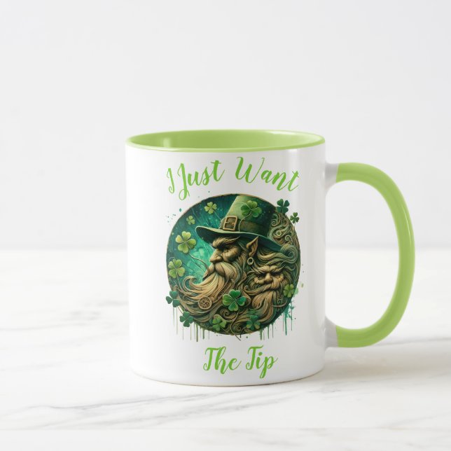 Mug Leprechaun Malicieux Savourer Une pinte (Droite)