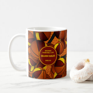 Mug L'équipe de basket-ball en or Maroon couleurs nom