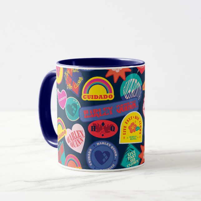 Mug L'équipe du suicide | Harley Quinn Motif d'insigne (Devant gauche)