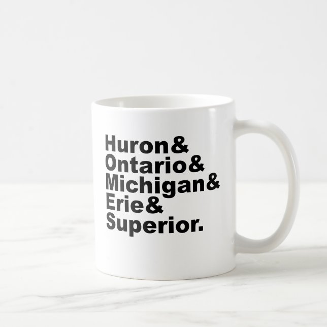 Mug Les 5 Grands Lacs| Huron Ontario Michigan Erie (Droite)
