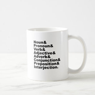 Mug Les 8 parties de la parole en langue anglaise