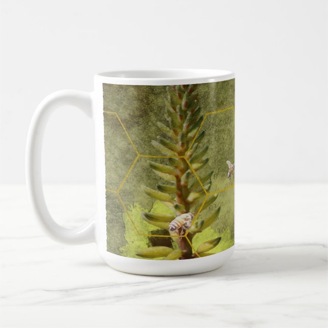 Mug Les abeilles sur le Yucca Plante Médias mixtes (Gauche)