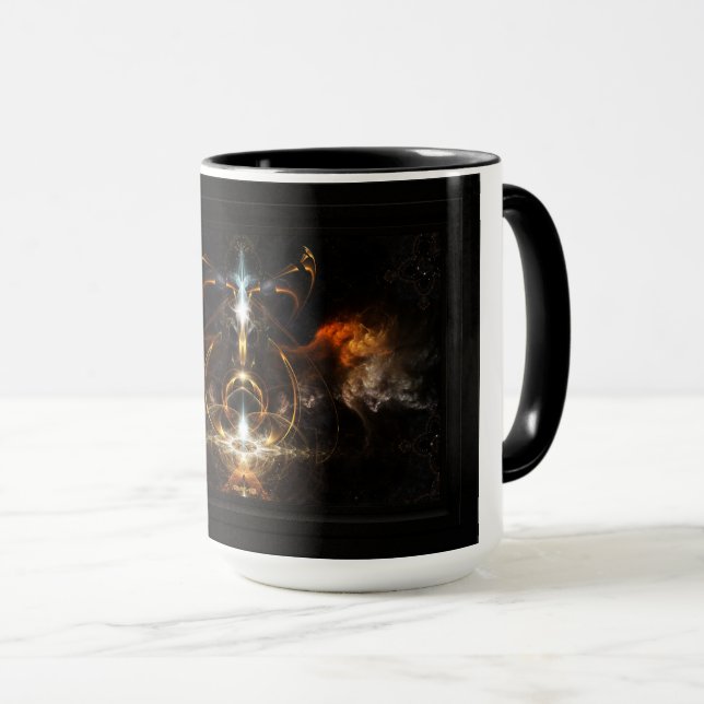 Mug Les ailes de l'art fractal du feu par Xzendor7 (Devant droit)
