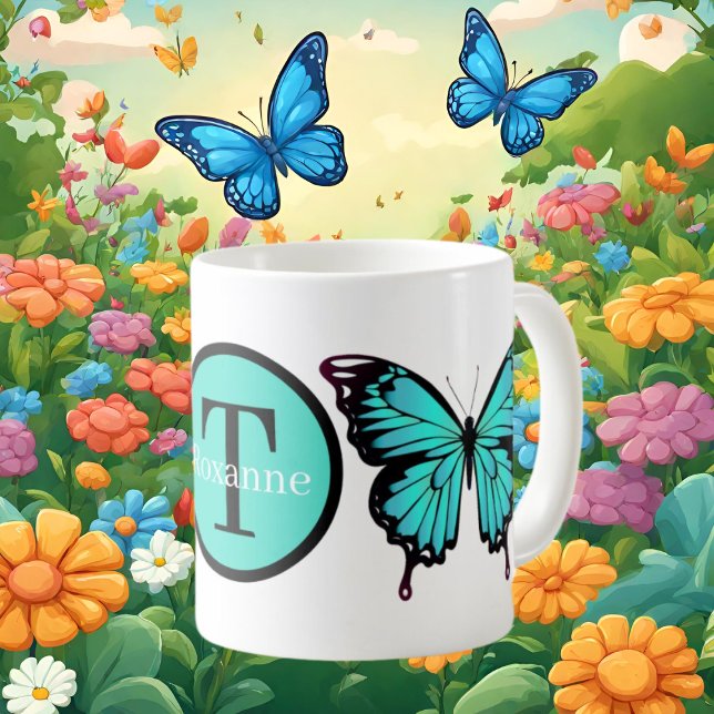 Mug Les amateurs de papillons mignons ajoutent du mono (Créateur téléchargé)