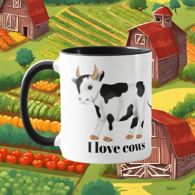 Mug Les amateurs de vaches mignonnes ajoutent du monog (Créateur téléchargé)