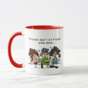 Mug Les amis ne laissent pas les amis vin seuls
