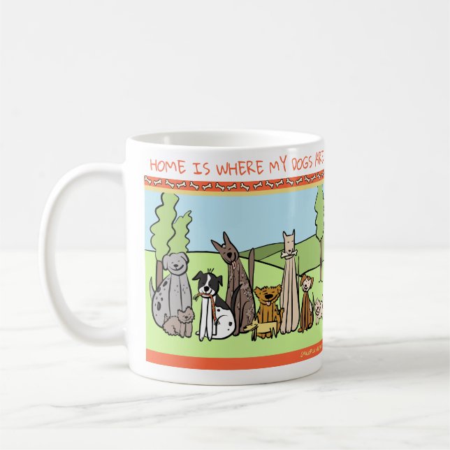 Mug Les amoureux de les chiens attaquent - à la maison (Gauche)