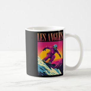 Mug Les Angles France Retro Snowboard
