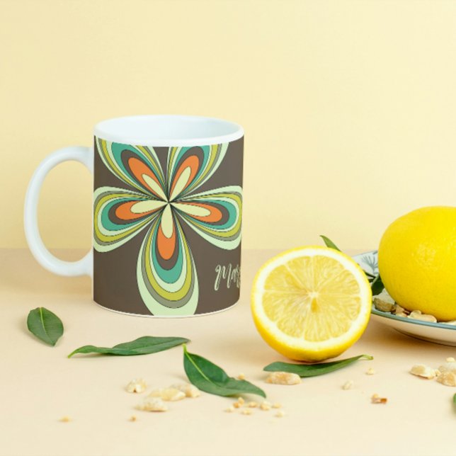 Mug les années 70 Hippie super Fleur Brown Retro Daisy (Créateur téléchargé)